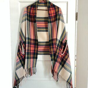 J Crew Plaid Cape-Scarf — NWOT